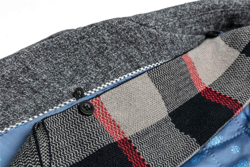 WULFUL Menâ€™s Wool Blend Winter Coat Slim Fit Short Trenchcoat Warm Business Jacket with Detachable Soft Wool Scarf - Image 4